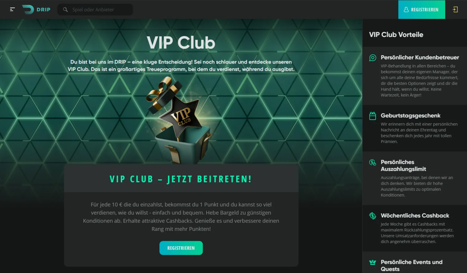 Drip Casino VIP-Programm